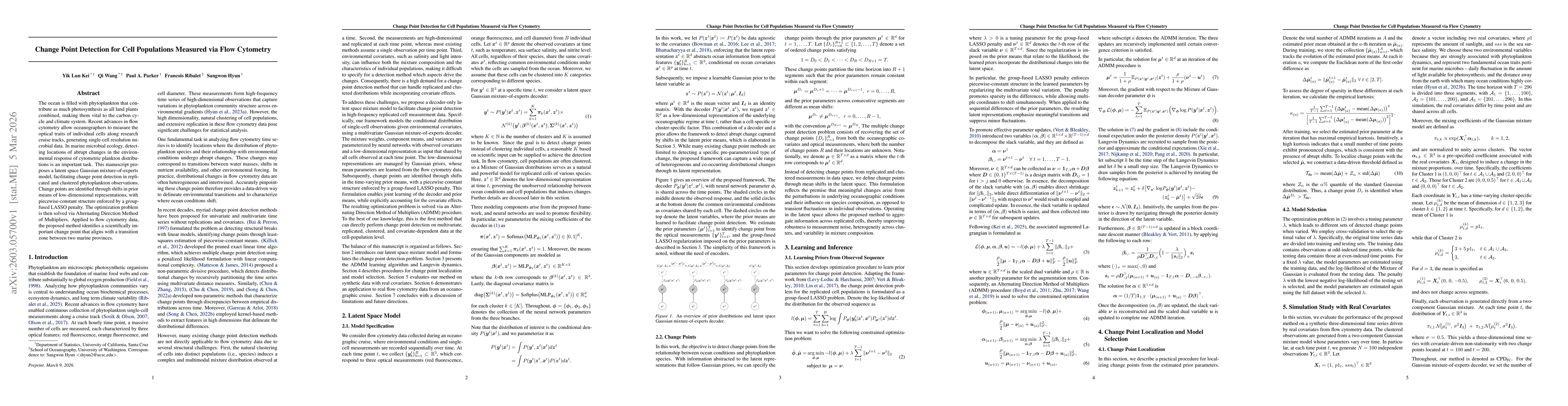 Thumbnail for Change Point Detection for Cell Populations Measured via Flow Cytometry