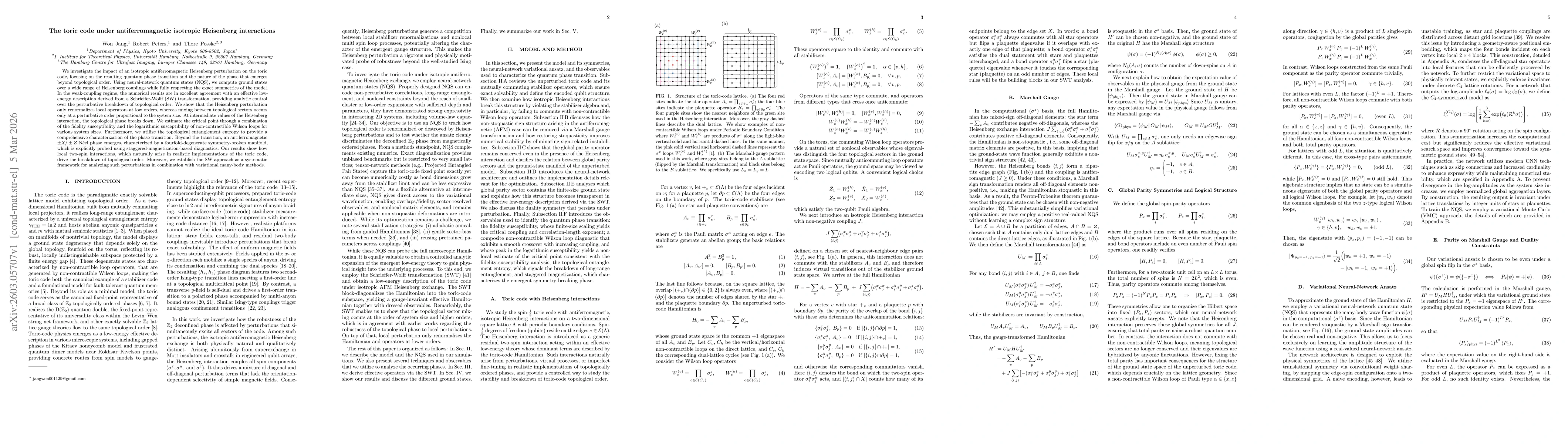 Thumbnail for The toric code under antiferromagnetic isotropic Heisenberg interactions