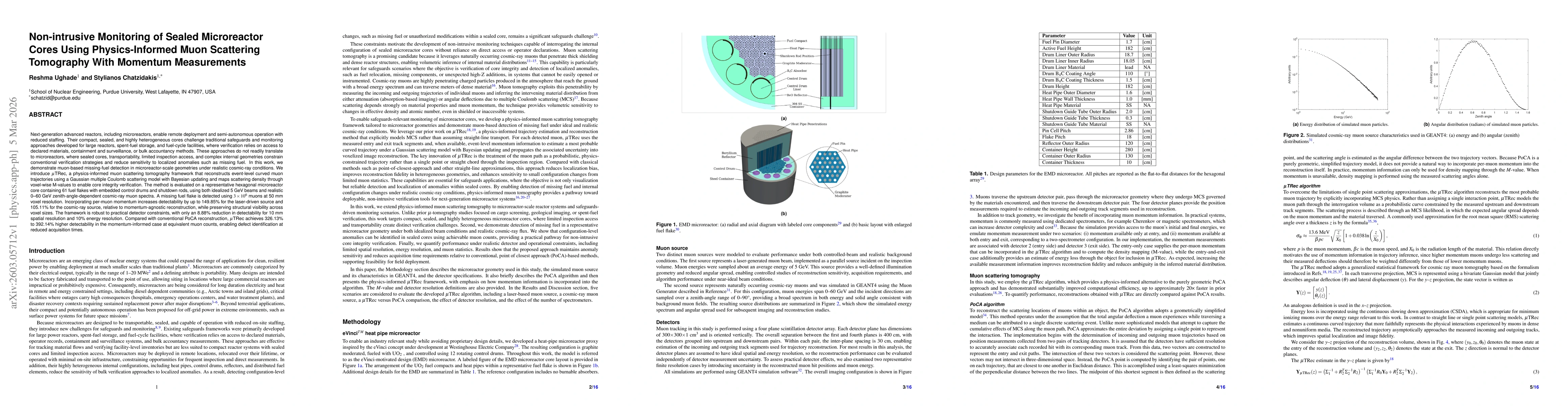Thumbnail for Non-intrusive Monitoring of Sealed Microreactor Cores Using Physics-Informed Muon Scattering Tomography With Momentum Measurements