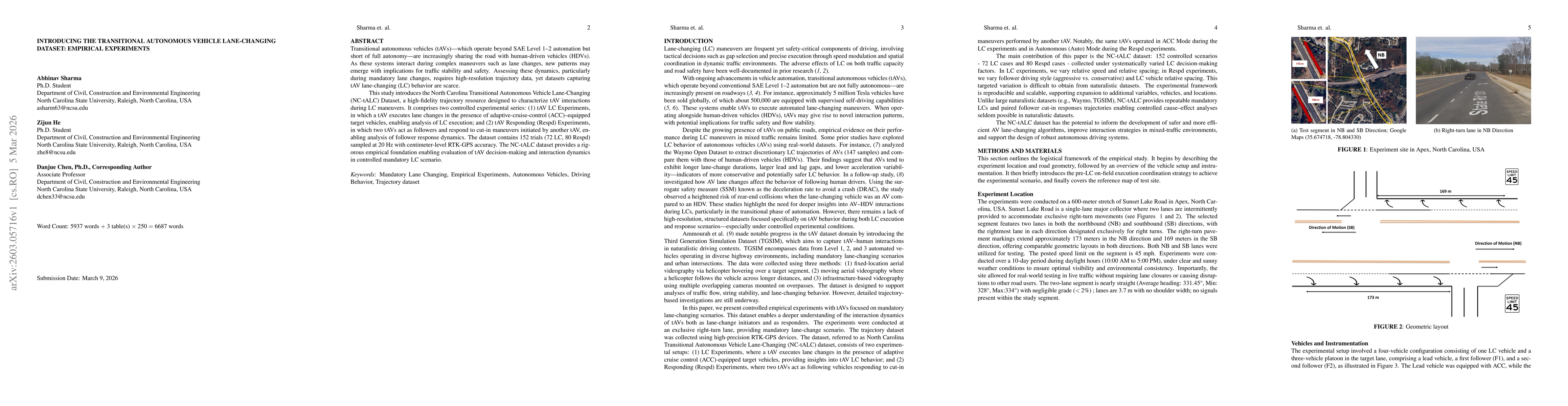 Thumbnail for Introducing the transitional autonomous vehicle lane-changing dataset: Empirical Experiments