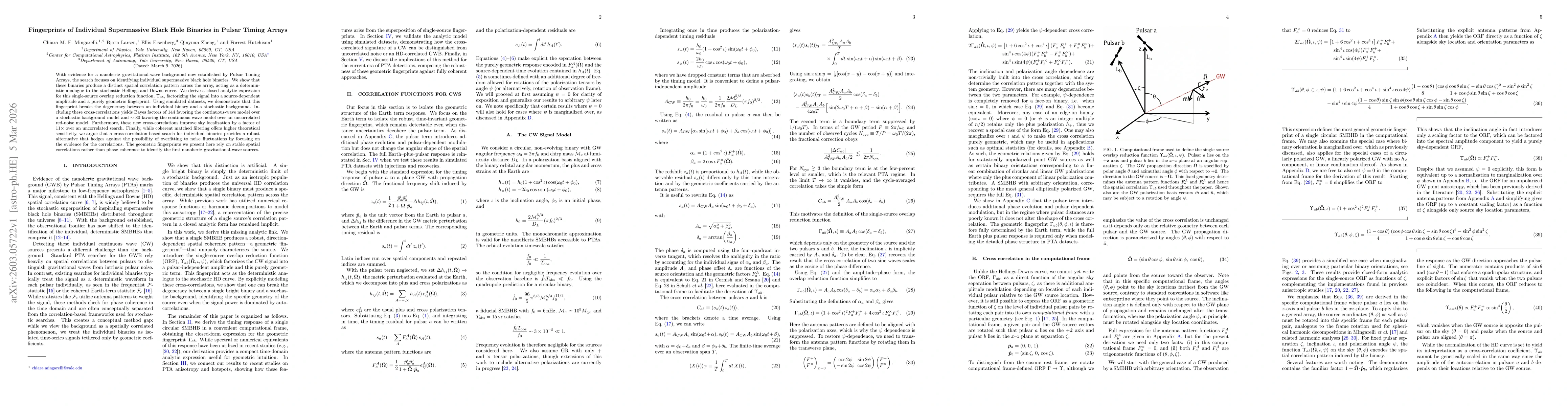 Thumbnail for Fingerprints of Individual Supermassive Black Hole Binaries in Pulsar Timing Arrays