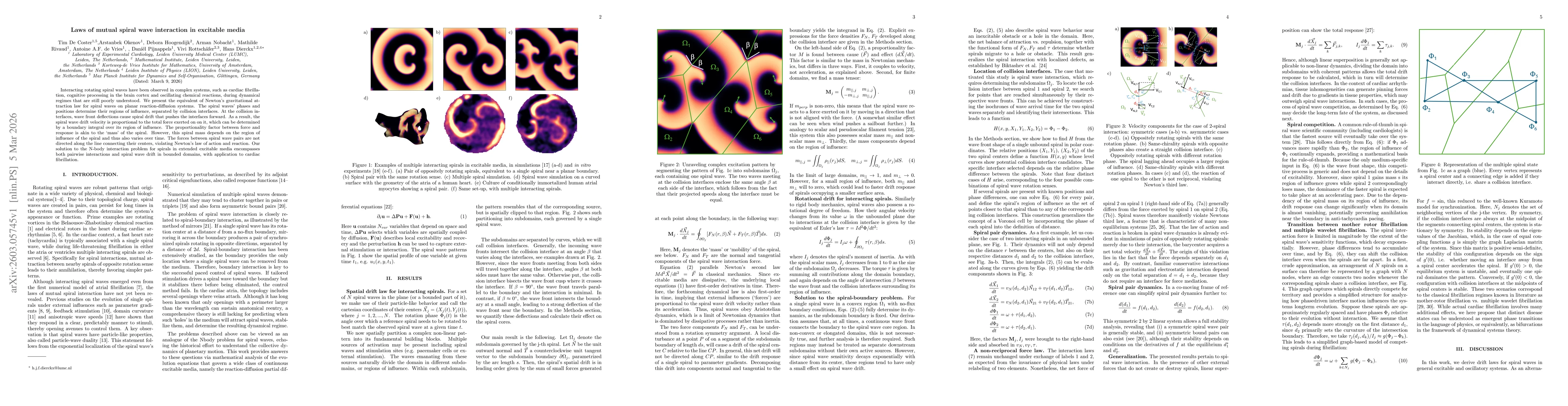 Thumbnail for Laws of mutual spiral wave interaction in excitable media