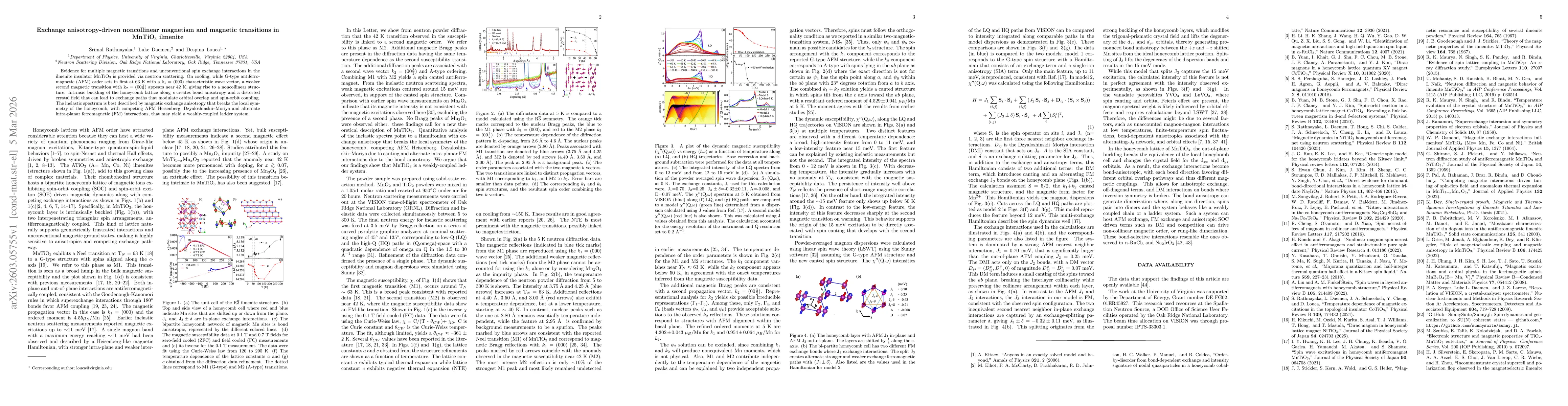 Thumbnail for Exchange anisotropy-driven noncollinear magnetism and magnetic transitions in MnTiO3 ilmenite
