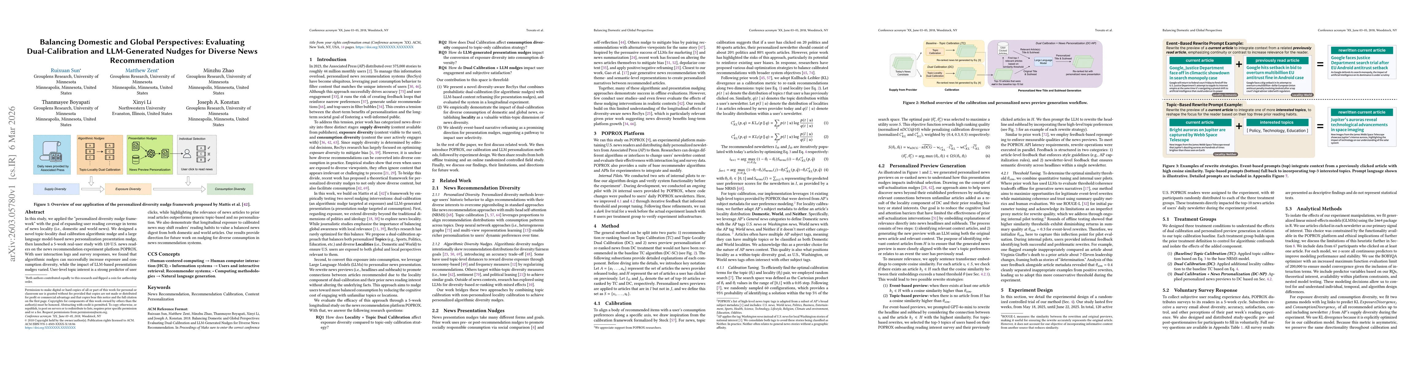Thumbnail for Balancing Domestic and Global Perspectives: Evaluating Dual-Calibration and LLM-Generated Nudges for Diverse News Recommendation