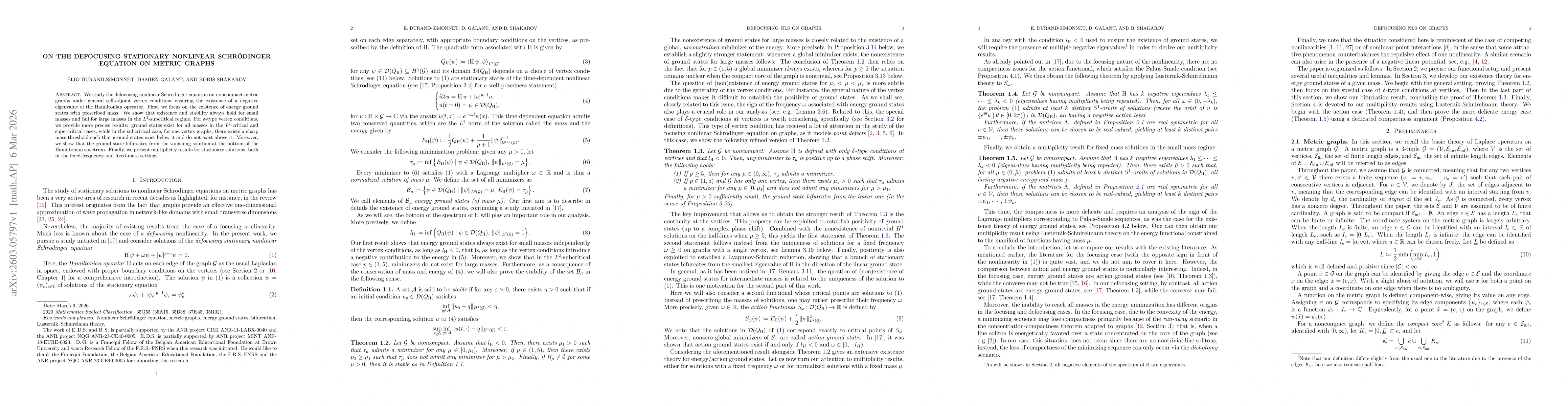 Thumbnail for On the defocusing stationary nonlinear Schrödinger equation on metric graphs