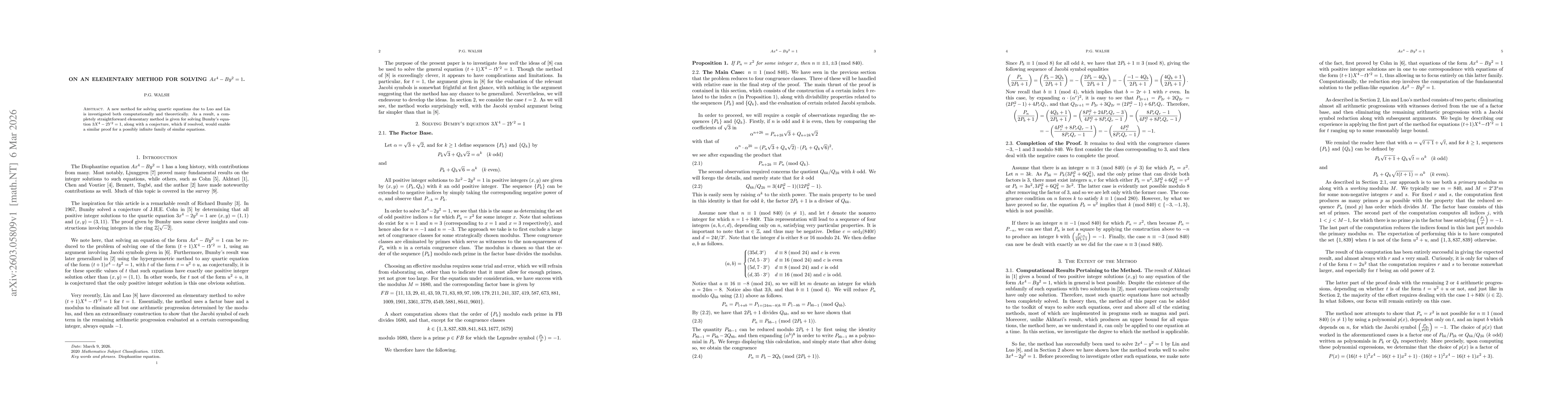 Thumbnail for On an elementary method for solving $Ax^4-By^2=1$