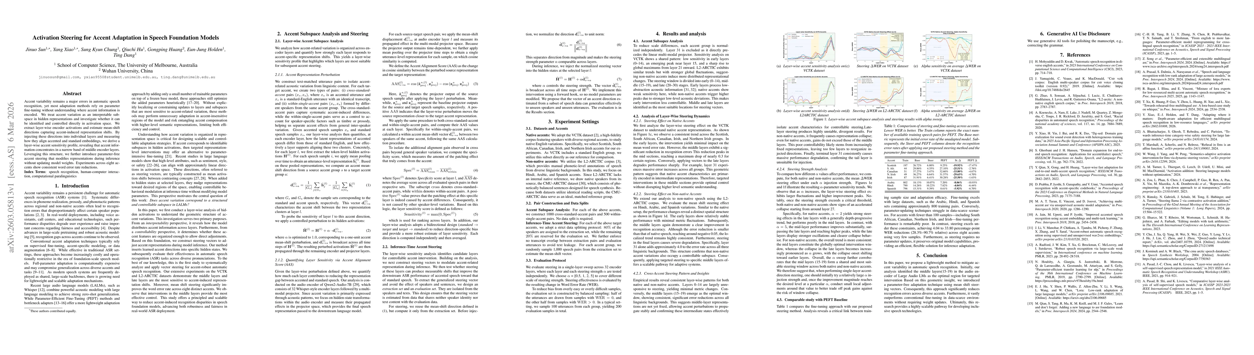 Thumbnail for Activation Steering for Accent Adaptation in Speech Foundation Models
