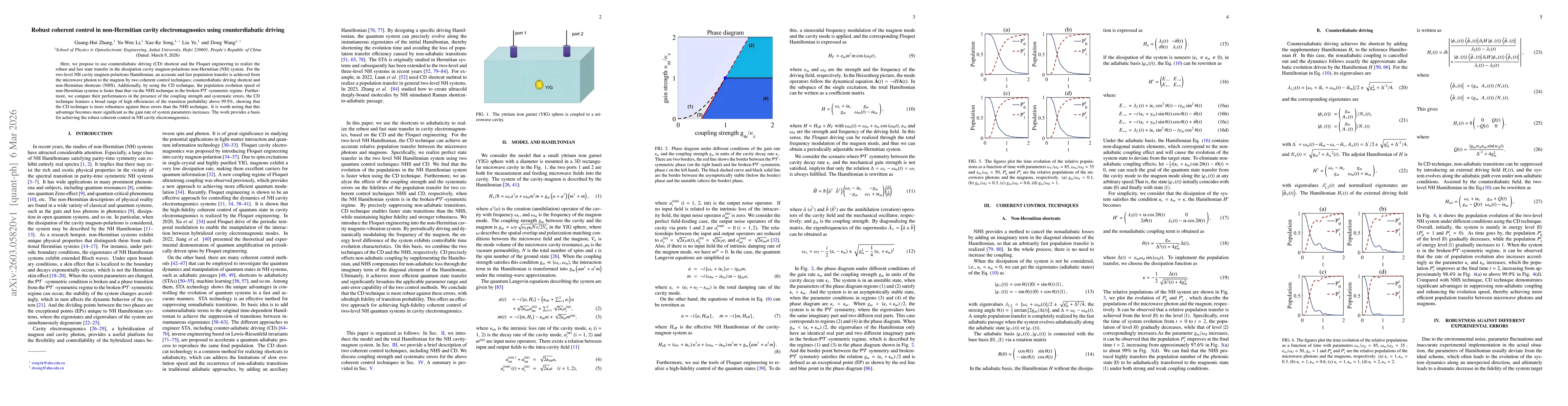 Thumbnail for Robust coherent control in non-Hermitian cavity electromagnonics using counterdiabatic driving
