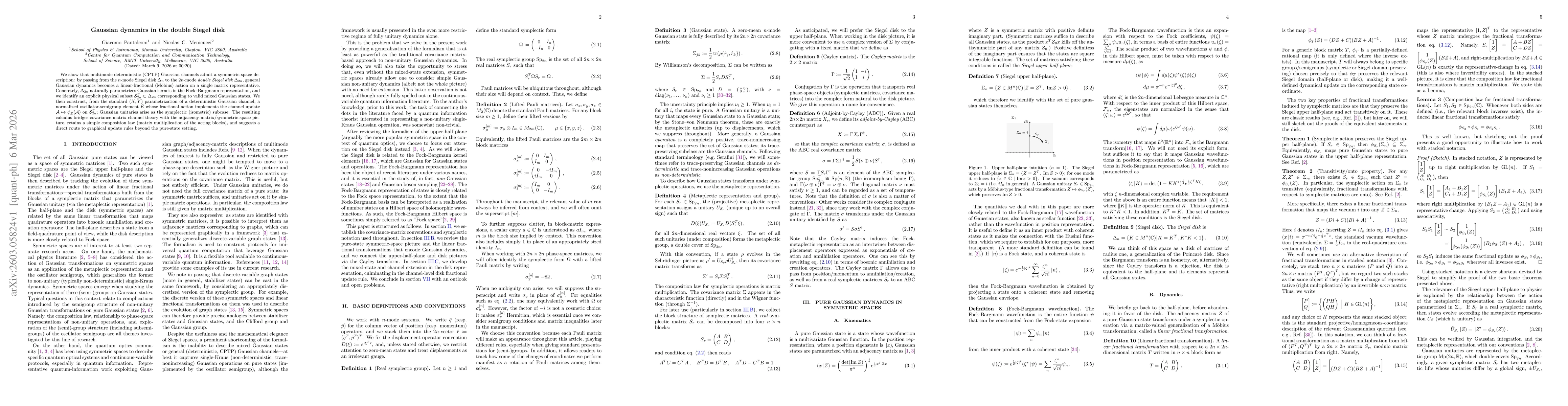 Thumbnail for Gaussian dynamics in the double Siegel disk