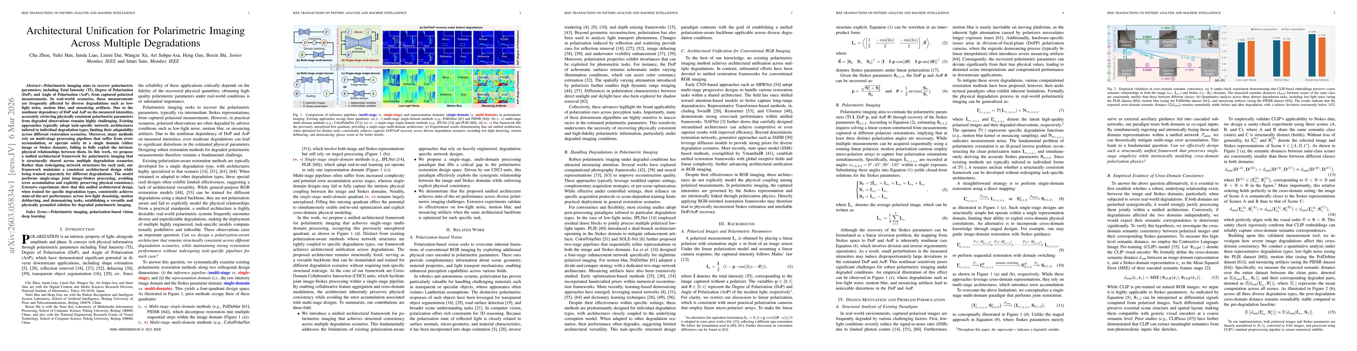 Thumbnail for Architectural Unification for Polarimetric Imaging Across Multiple Degradations