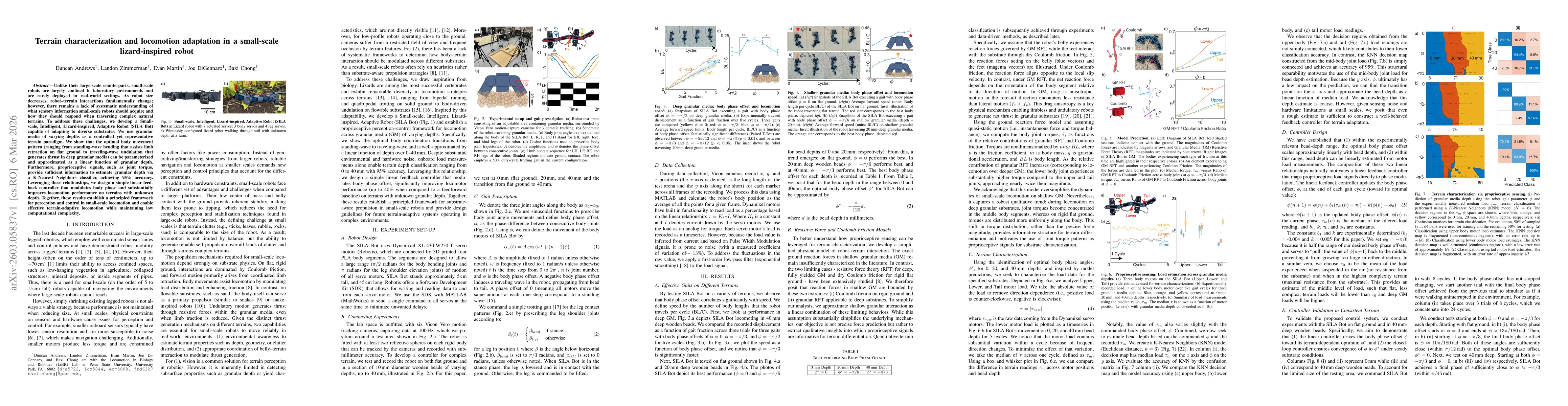 Thumbnail for Terrain characterization and locomotion adaptation in a small-scale lizard-inspired robot