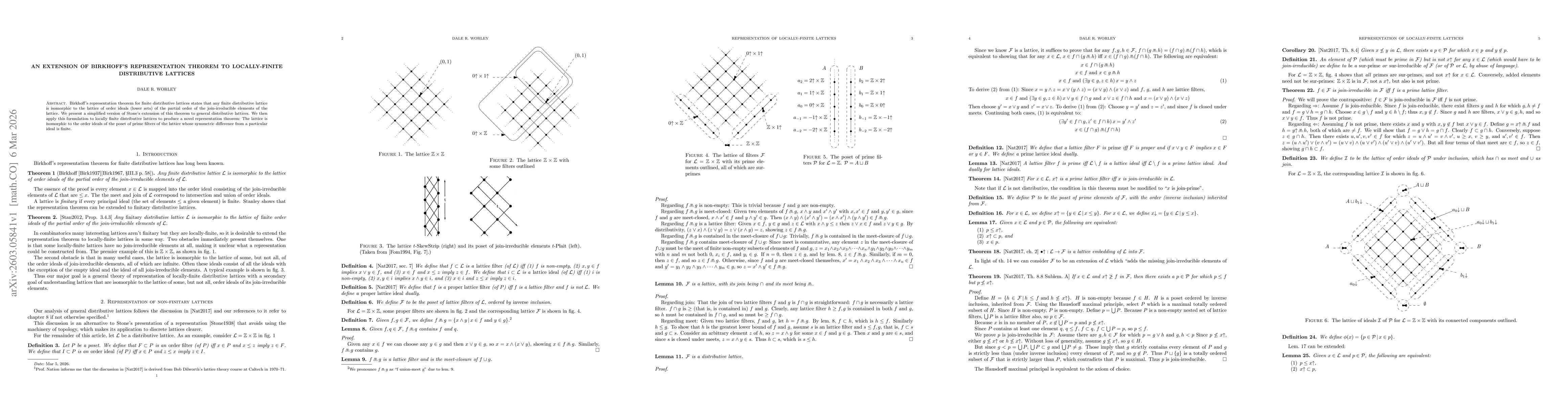Thumbnail for An extension of Birkhoff's representation theorem to locally-finite distributive lattices