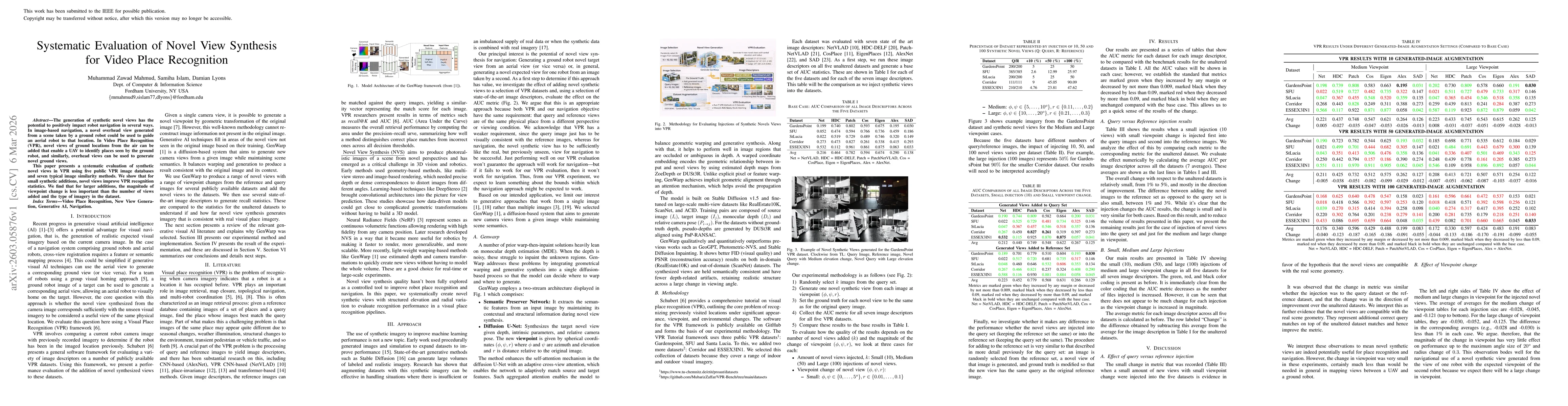 Thumbnail for Systematic Evaluation of Novel View Synthesis for Video Place Recognition