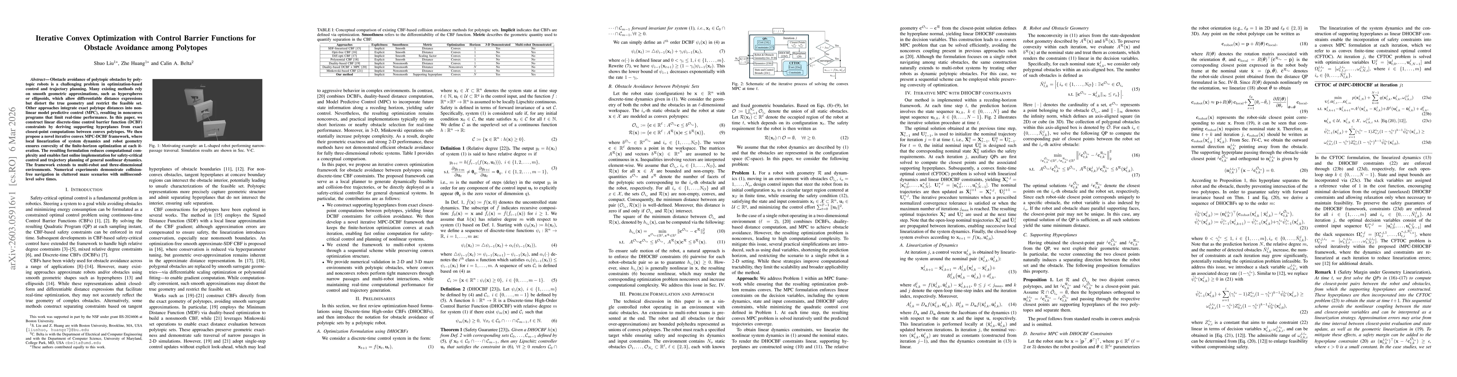 Thumbnail for Iterative Convex Optimization with Control Barrier Functions for Obstacle Avoidance among Polytopes