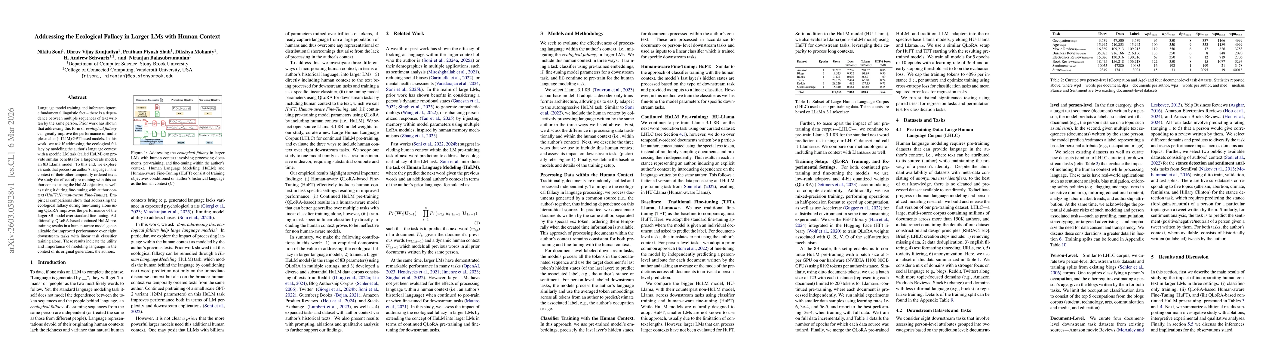 Thumbnail for Addressing the Ecological Fallacy in Larger LMs with Human Context