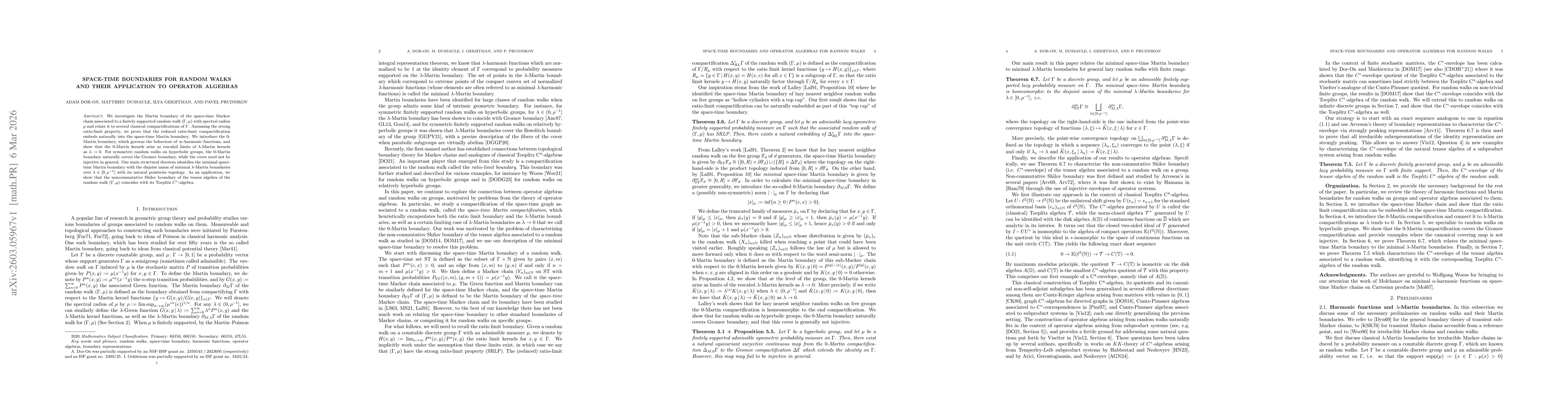 Thumbnail for Space-time boundaries for random walks and their application to operator algebras