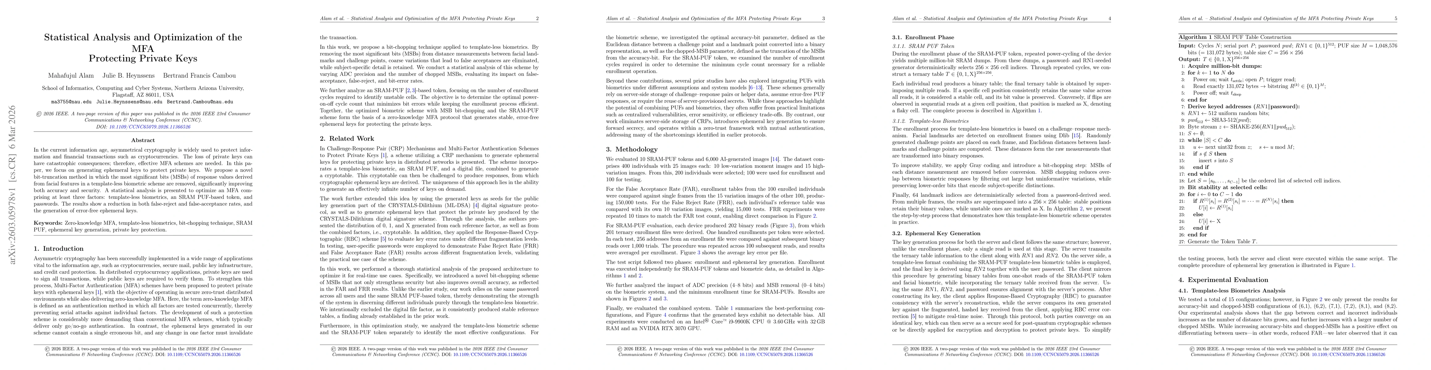 Thumbnail for Statistical Analysis and Optimization of the MFA Protecting Private Keys