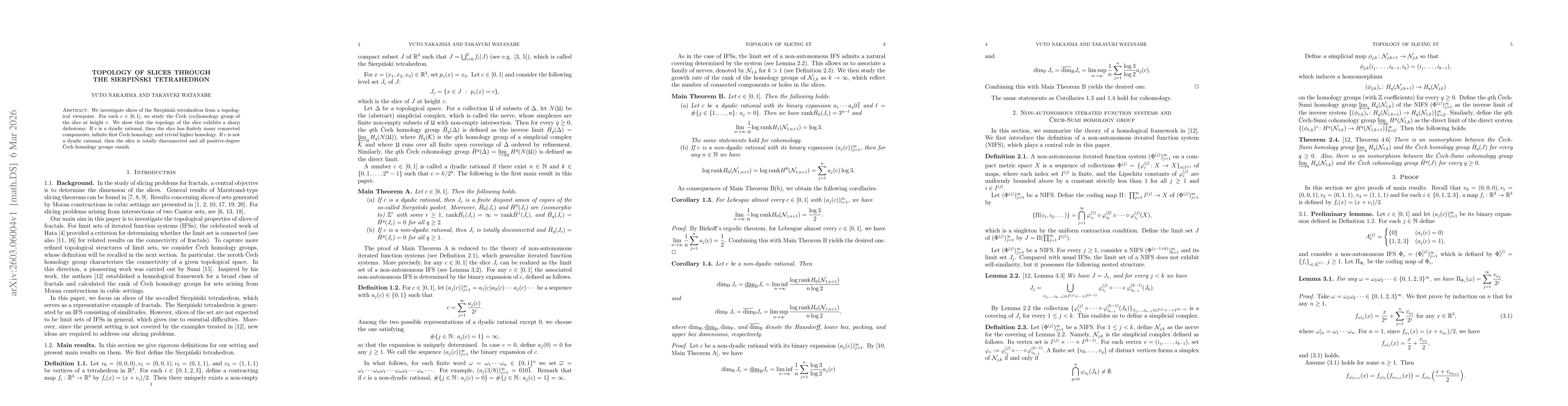 Thumbnail for Topology of slices through the Sierpiński tetrahedron
