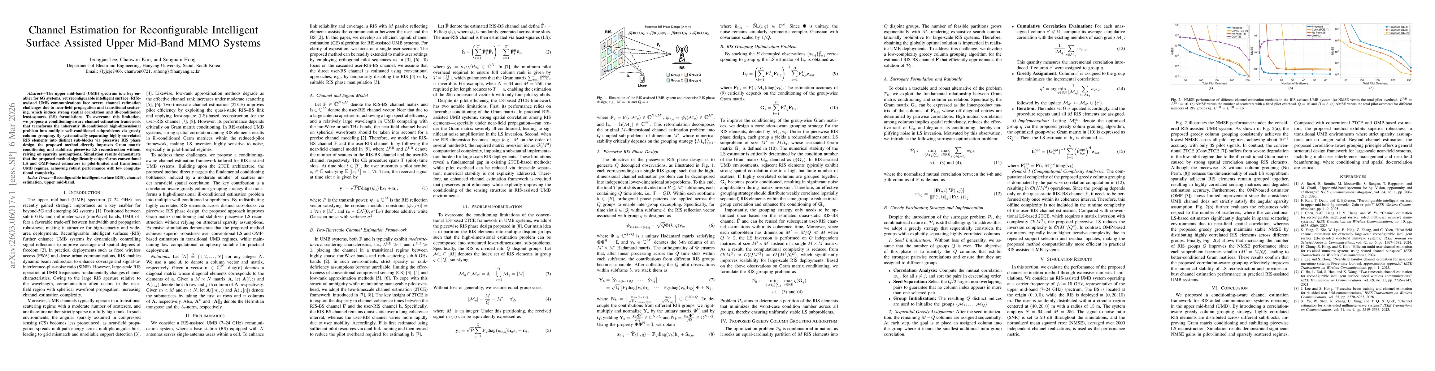 Thumbnail for Channel Estimation for Reconfigurable Intelligent Surface Assisted Upper Mid-Band MIMO Systems