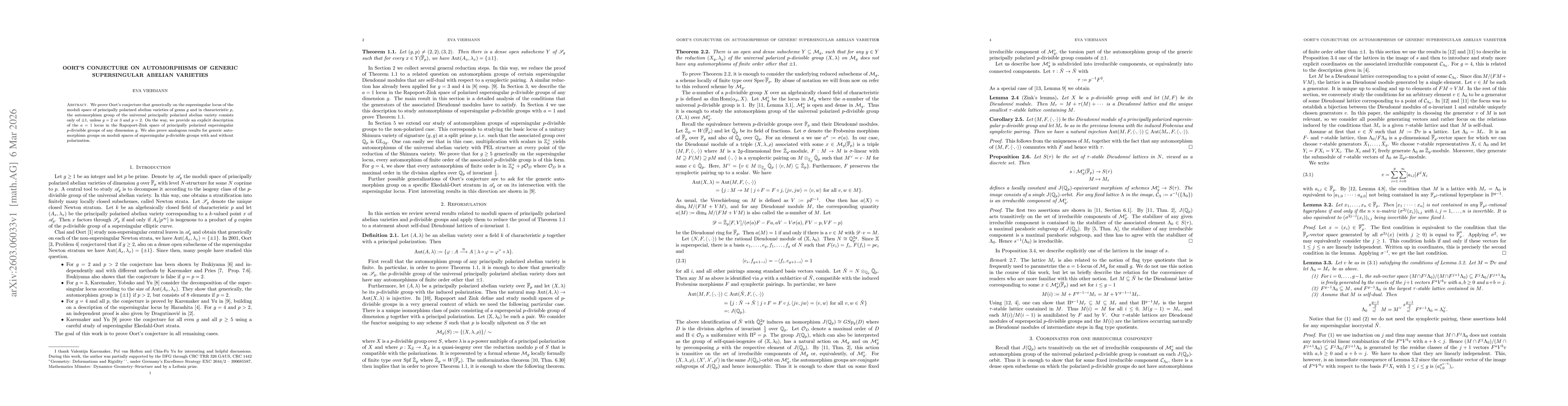 Thumbnail for Oort's conjecture on automorphisms of generic supersingular abelian varieties