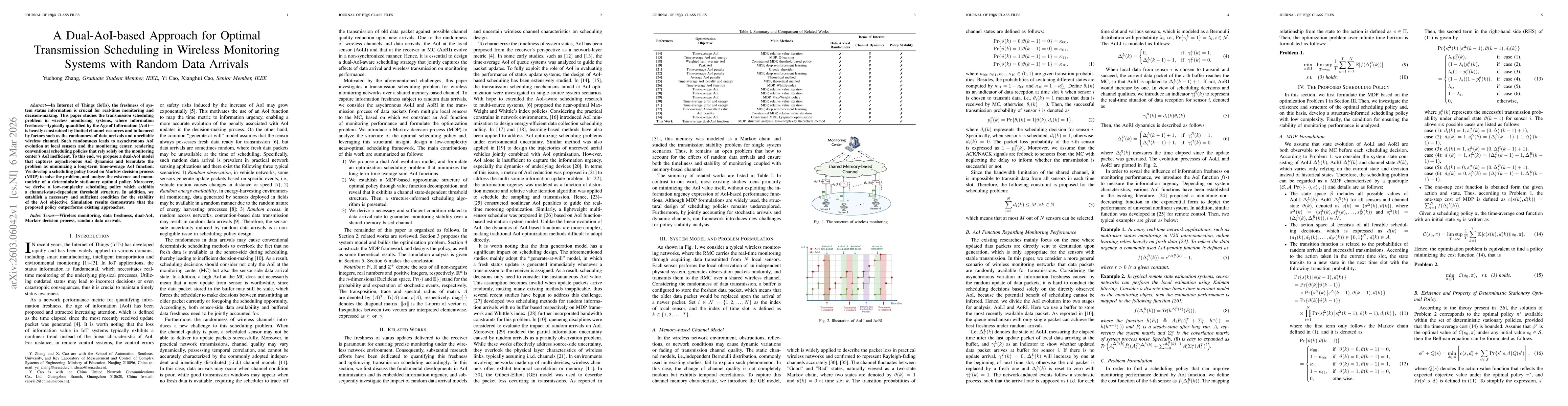 Thumbnail for A Dual-AoI-based Approach for Optimal Transmission Scheduling in Wireless Monitoring Systems with Random Data Arrivals