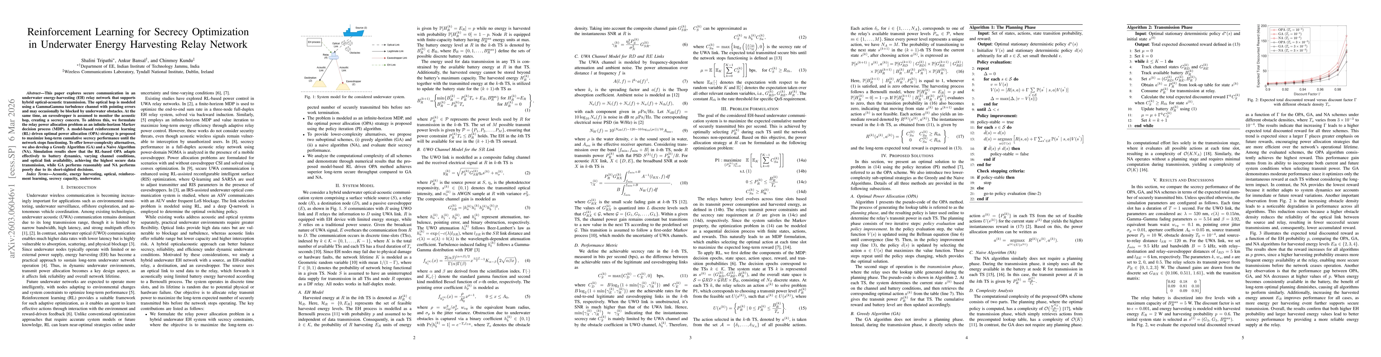 Thumbnail for Reinforcement Learning for Secrecy Optimization in Underwater Energy Harvesting Relay Network