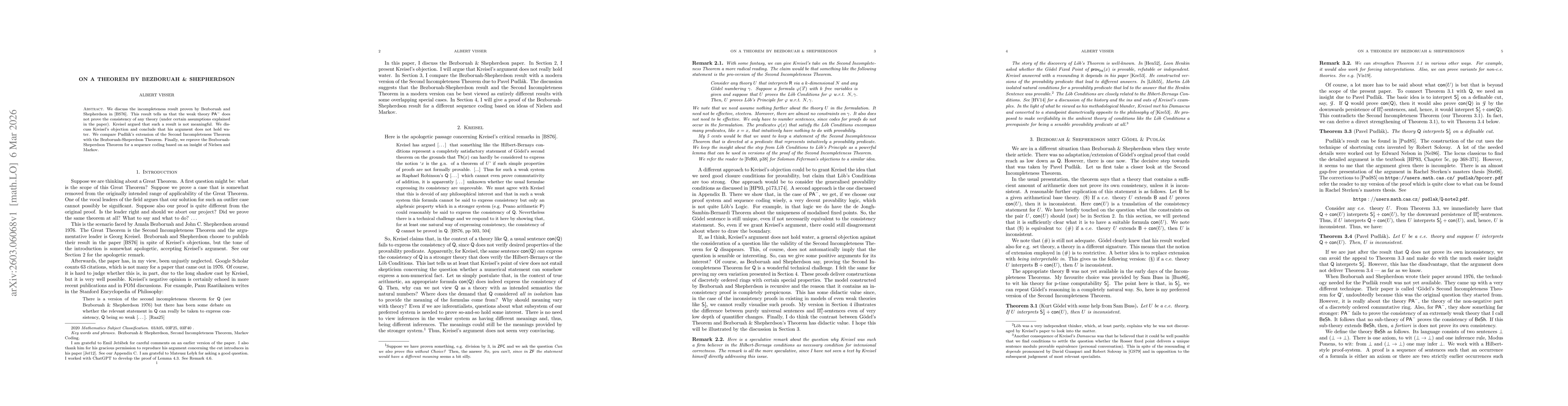 Thumbnail for On a Theorem by Bezboruah & Shepherdson