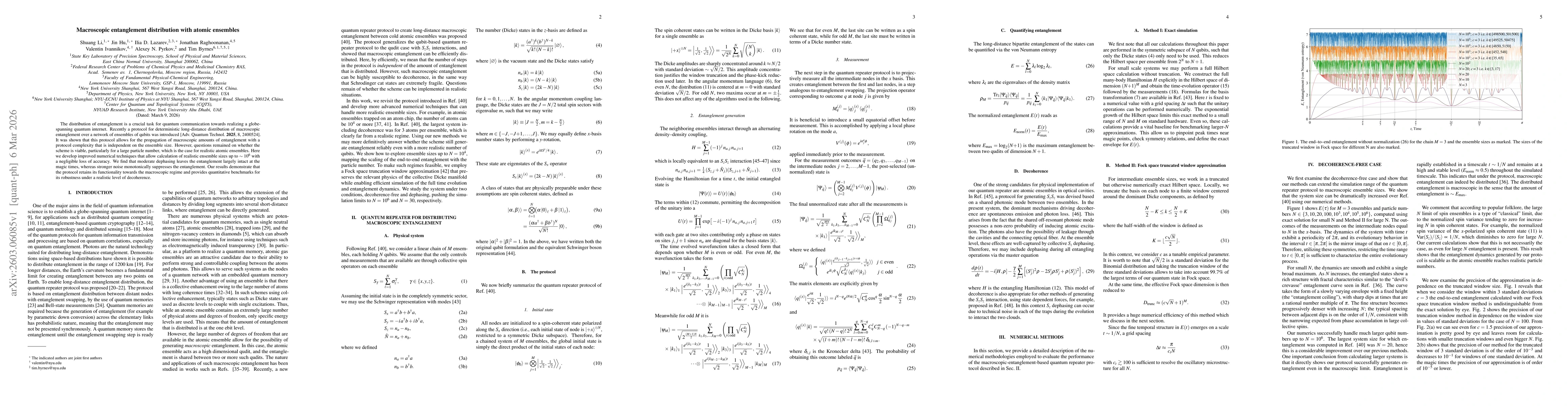 Thumbnail for Macroscopic entanglement distribution with atomic ensembles