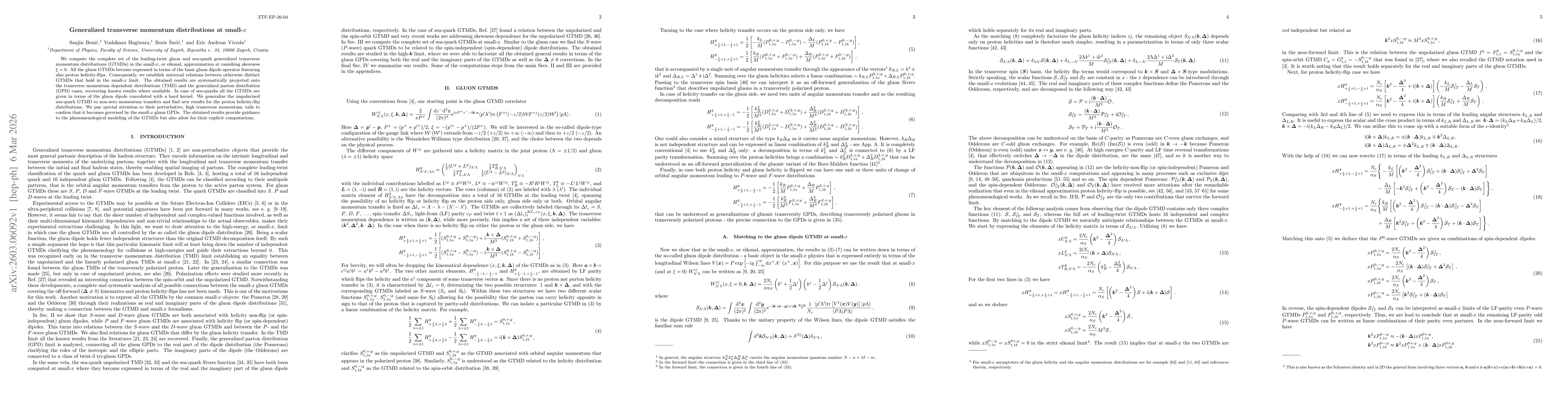 Thumbnail for Generalized transverse momentum distributions at small-$x$