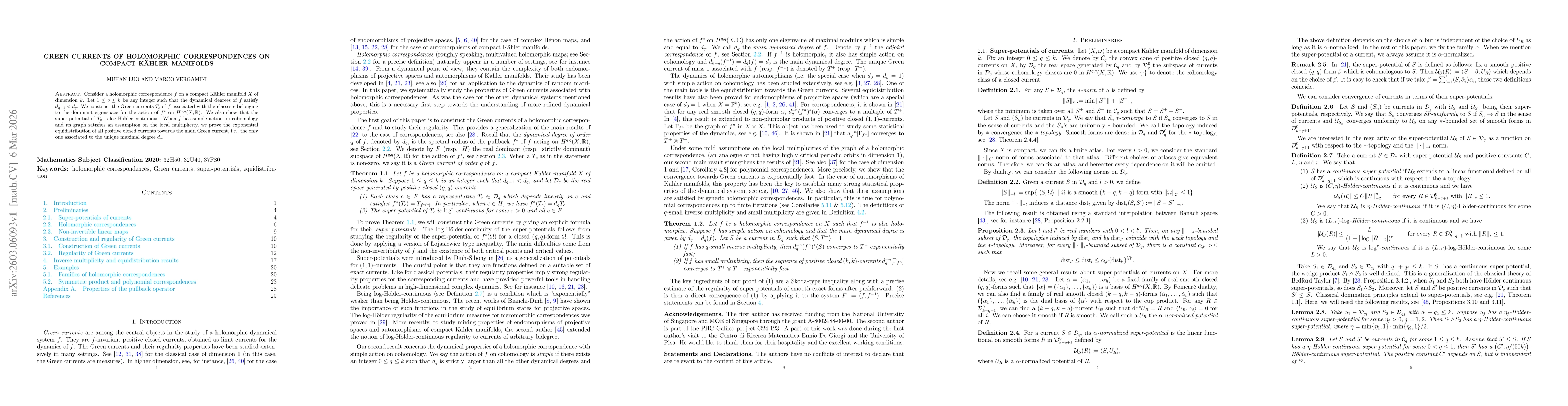 Thumbnail for Green currents of holomorphic correspondences on compact Kähler manifolds