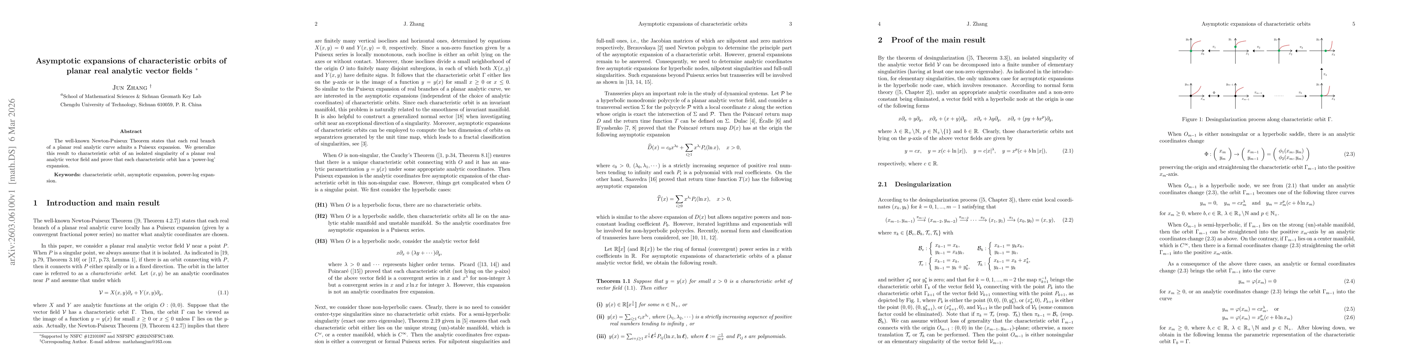Thumbnail for Asymptotic expansions of characteristic orbits of planar real analytic vector fields