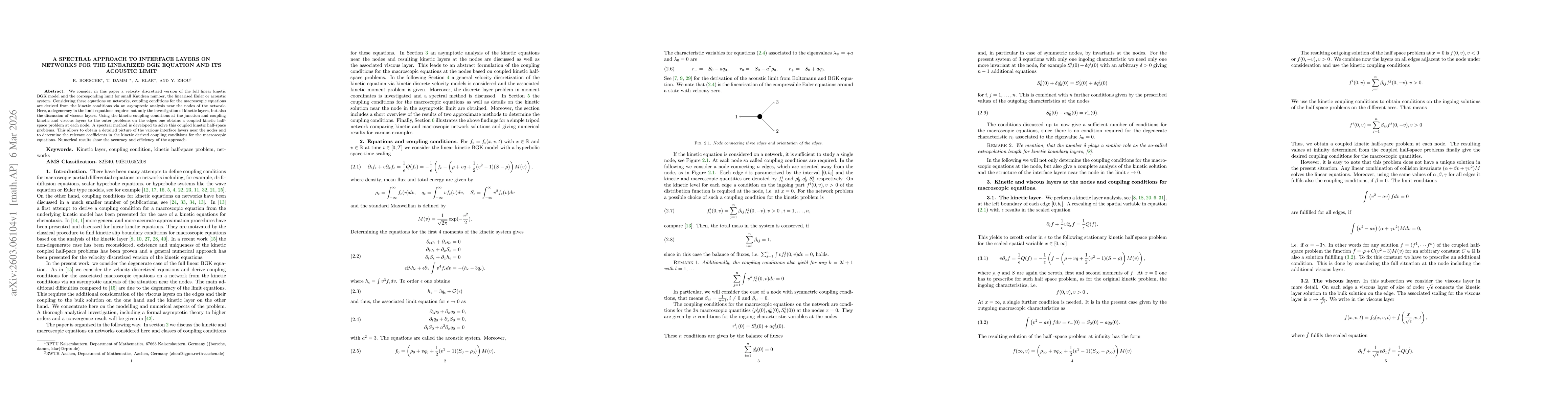 Thumbnail for A spectral approach to interface layers on networks for the linearized BGK equation and its acoustic limit