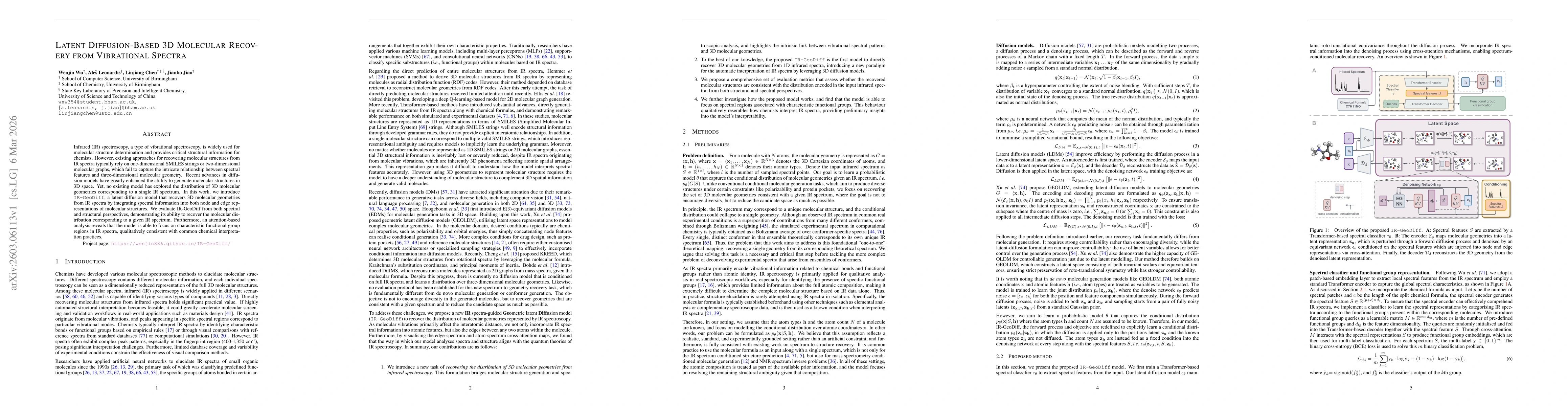 Thumbnail for Latent Diffusion-Based 3D Molecular Recovery from Vibrational Spectra