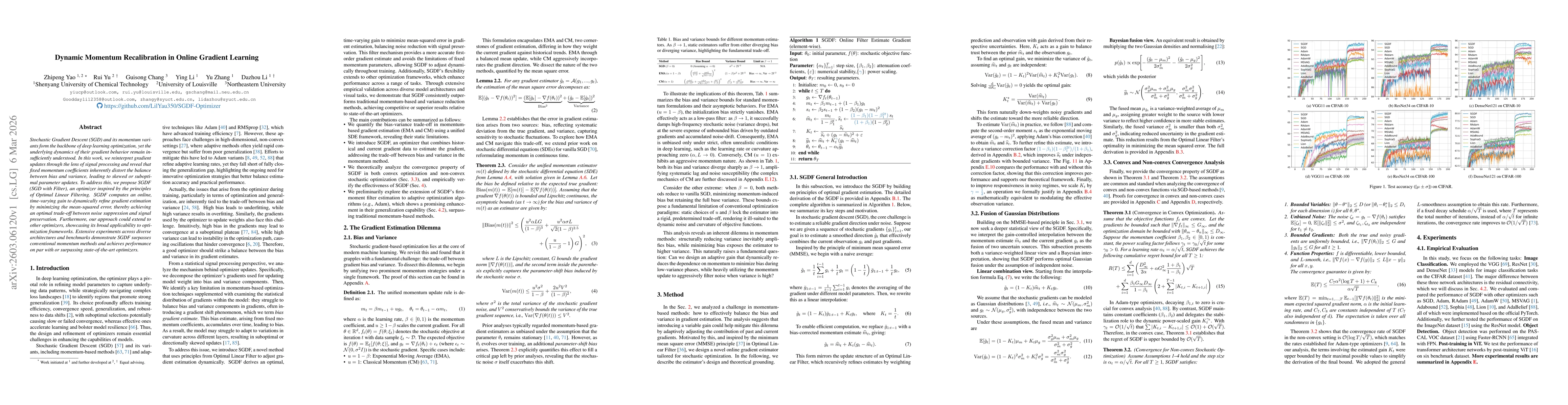 Thumbnail for Dynamic Momentum Recalibration in Online Gradient Learning
