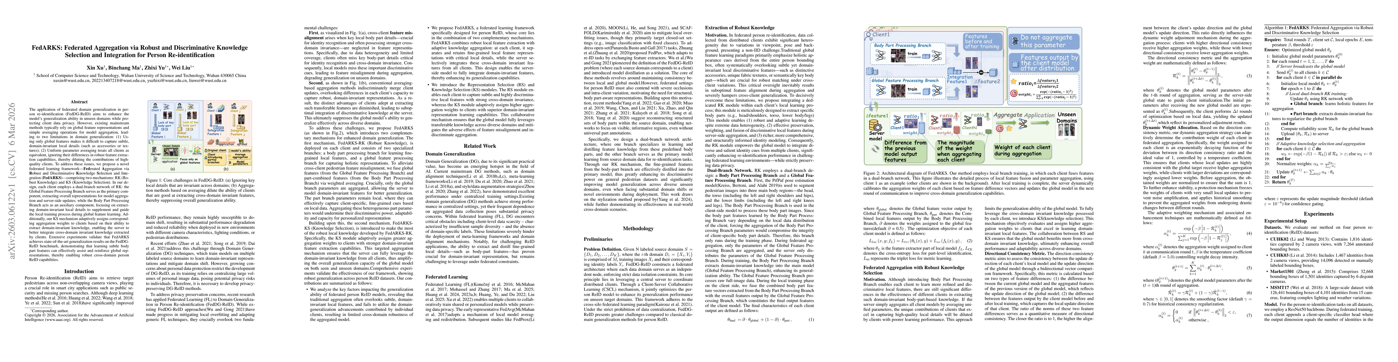 Thumbnail for FedARKS: Federated Aggregation via Robust and Discriminative Knowledge Selection and Integration for Person Re-identification