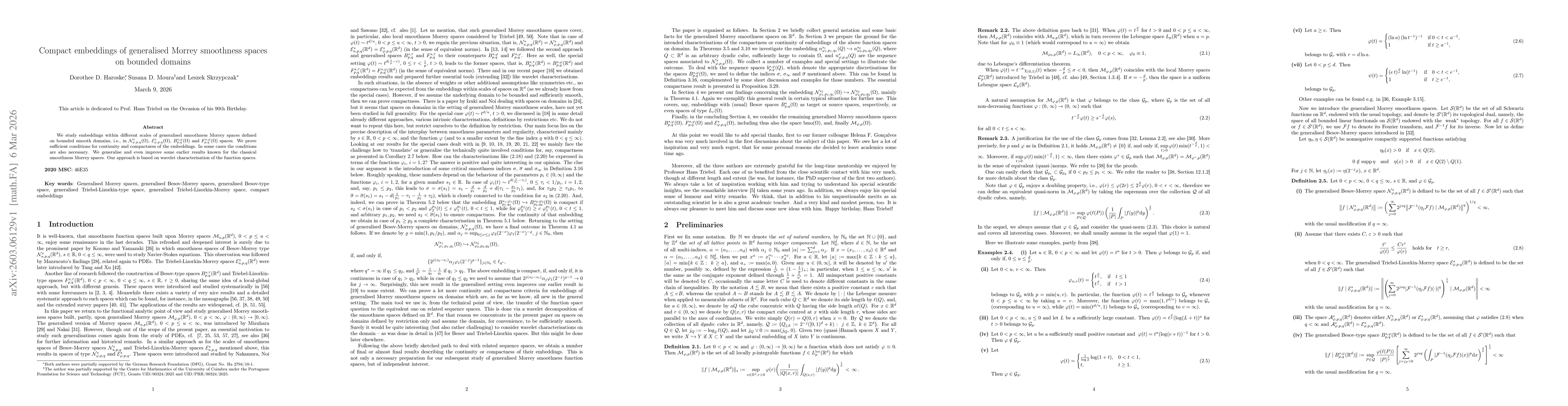Thumbnail for Compact embeddings of generalised Morrey smoothness spaces on bounded domains
