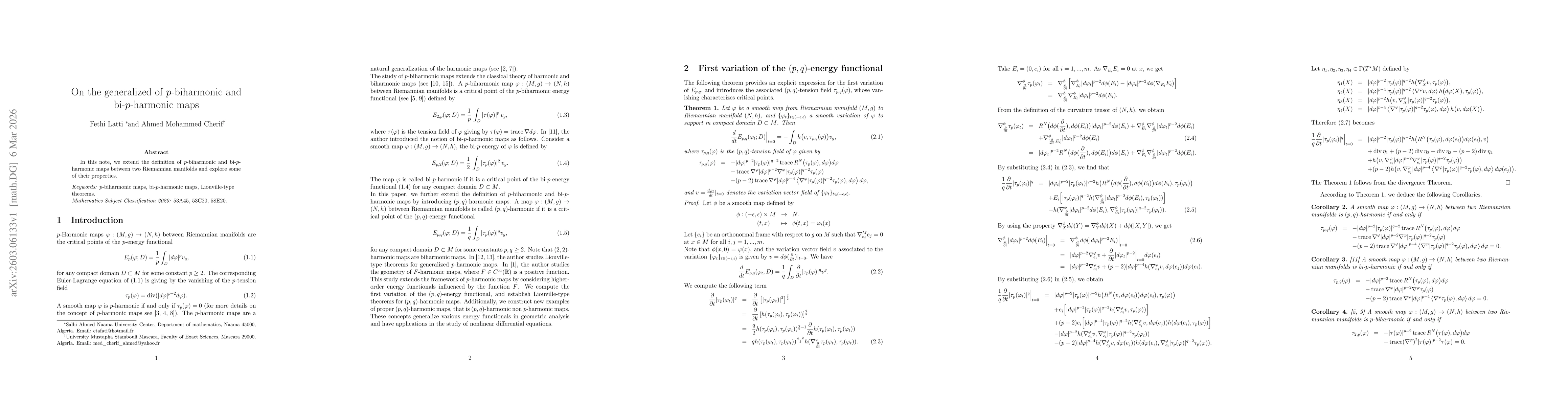 Thumbnail for On the generalized of $p$-biharmonic and bi-$p$-harmonic maps