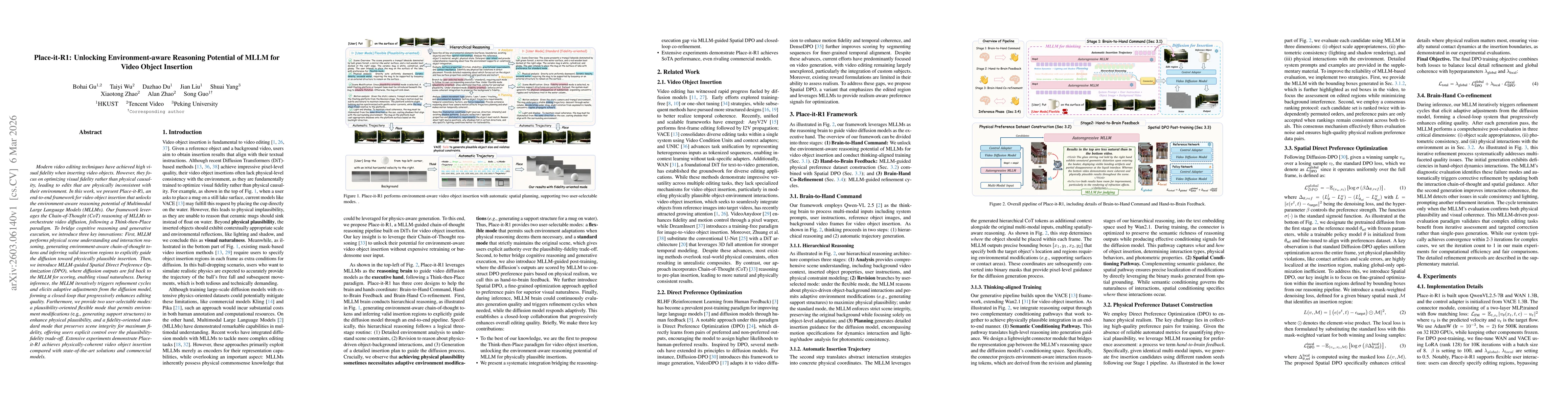 Thumbnail for Place-it-R1: Unlocking Environment-aware Reasoning Potential of MLLM for Video Object Insertion