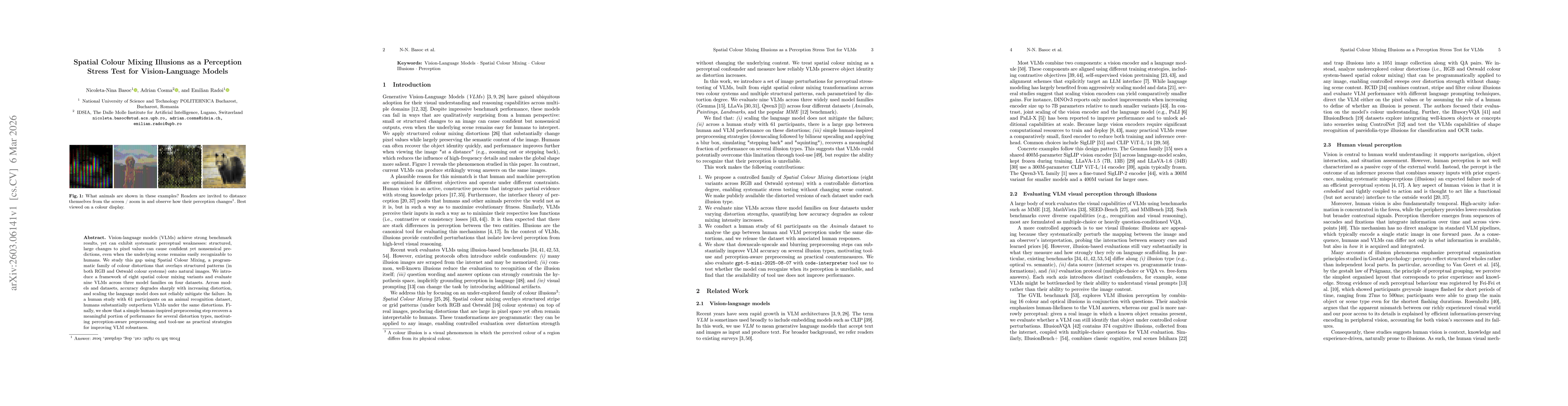 Thumbnail for Spatial Colour Mixing Illusions as a Perception Stress Test for Vision-Language Models