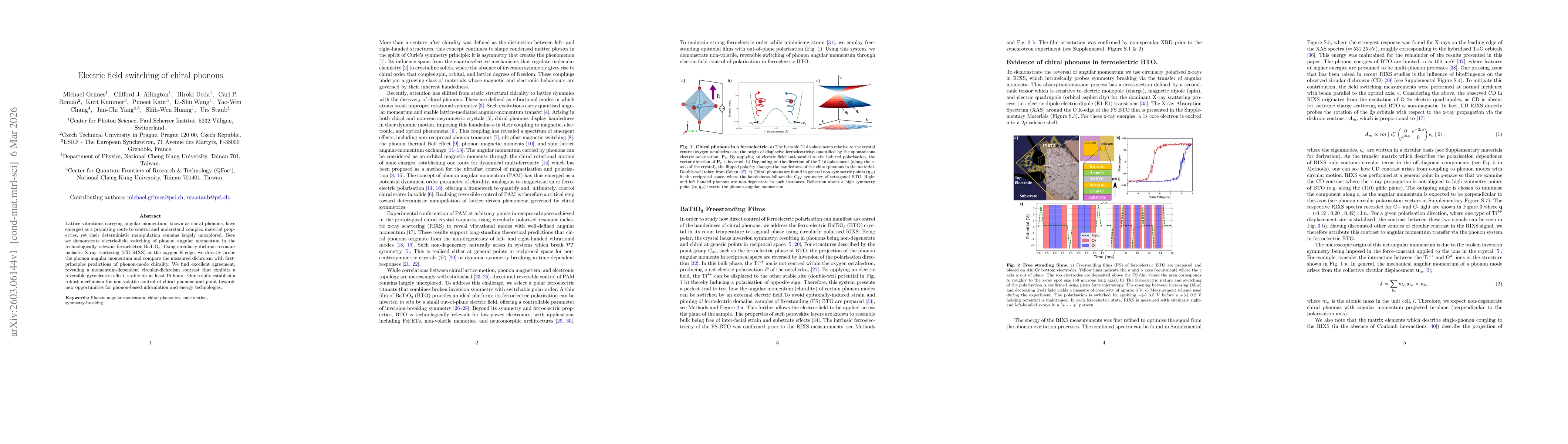 Thumbnail for Electric field switching of chiral phonons