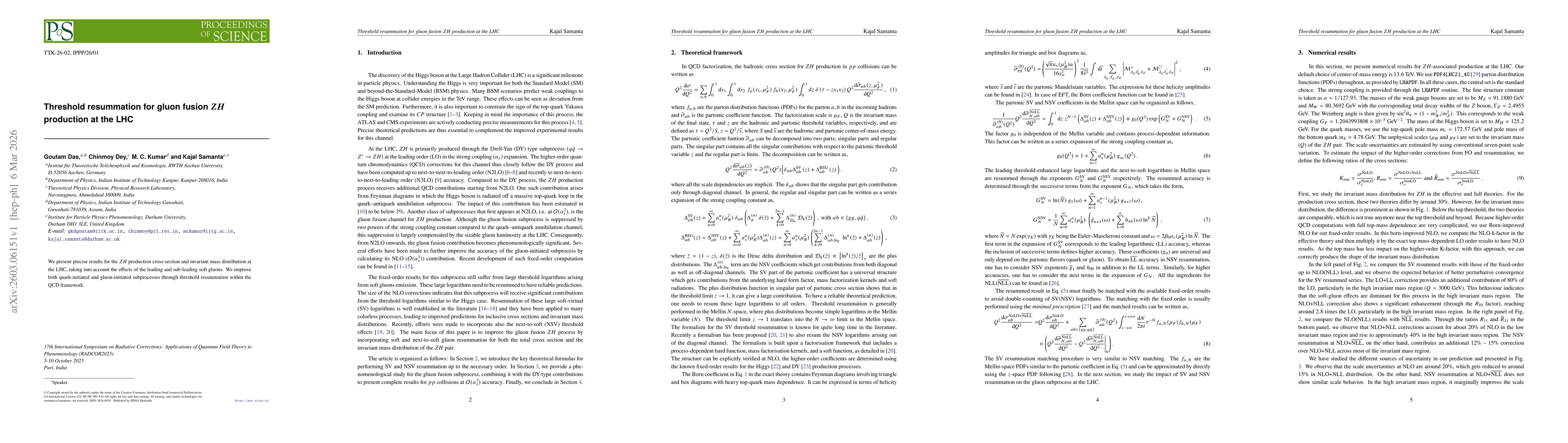 Thumbnail for Threshold resummation for gluon fusion $ZH$ production at the LHC