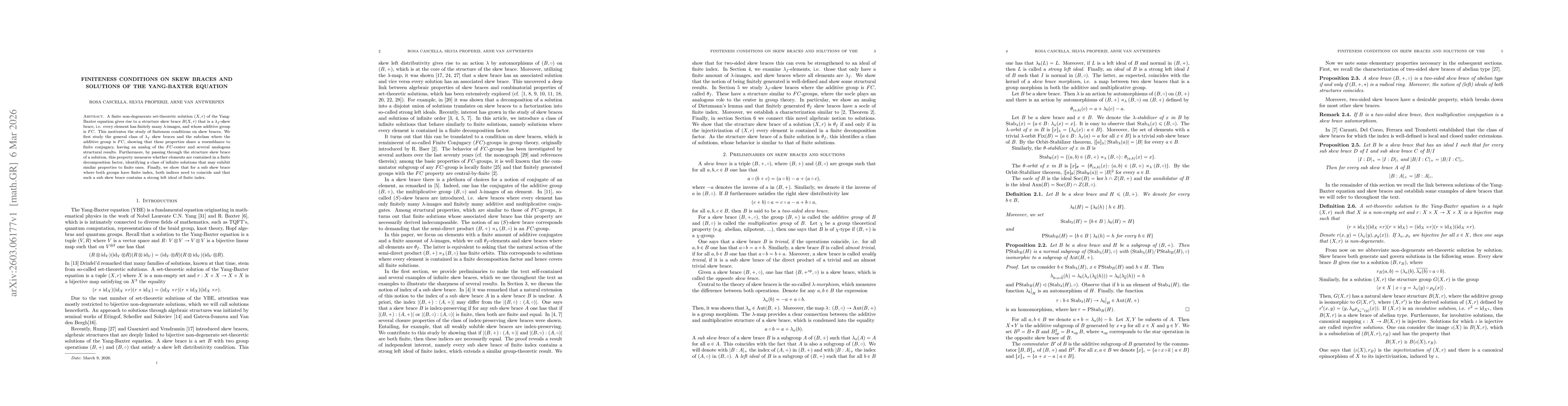 Thumbnail for Finiteness conditions on skew braces and solutions of the Yang-Baxter equation