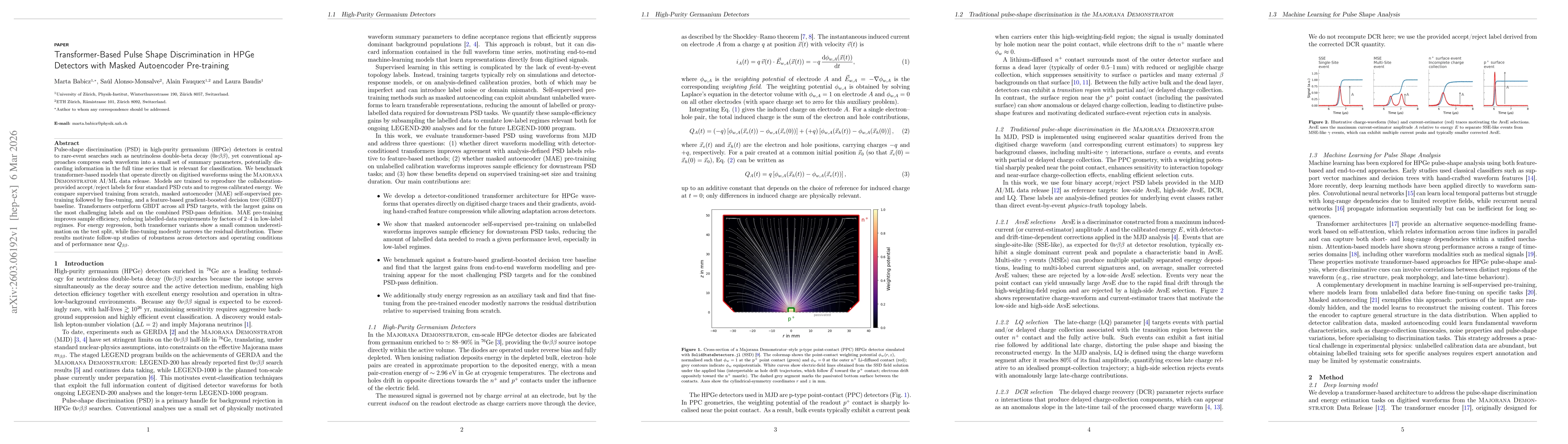 Thumbnail for Transformer-Based Pulse Shape Discrimination in HPGe Detectors with Masked Autoencoder Pre-training