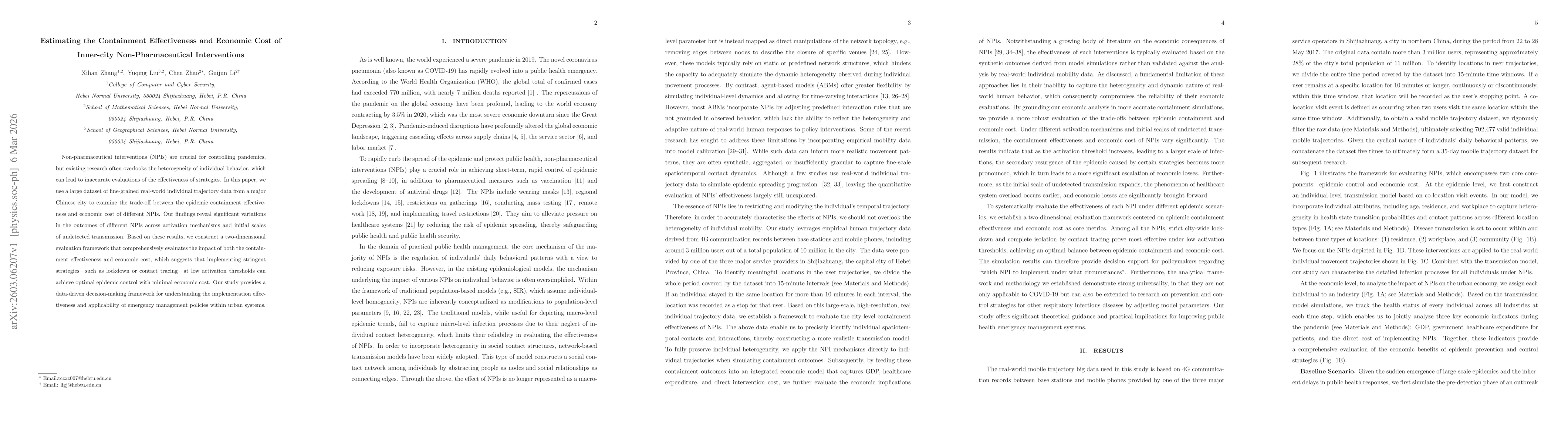 Thumbnail for Estimating the Containment Effectiveness and Economic Cost of Inner-city Non-Pharmaceutical Interventions