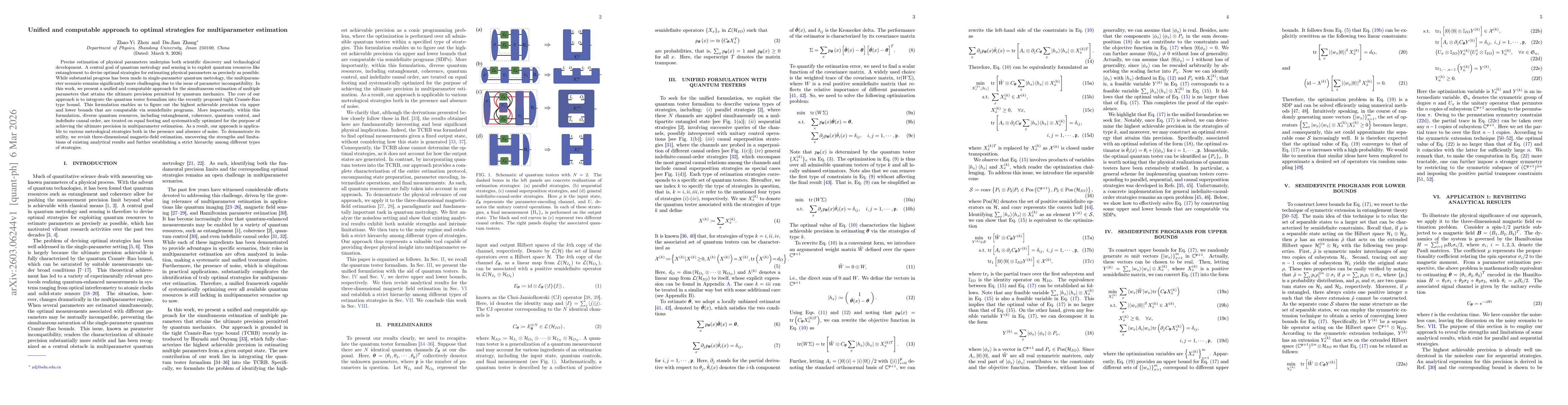 Thumbnail for Unified and computable approach to optimal strategies for multiparameter estimation