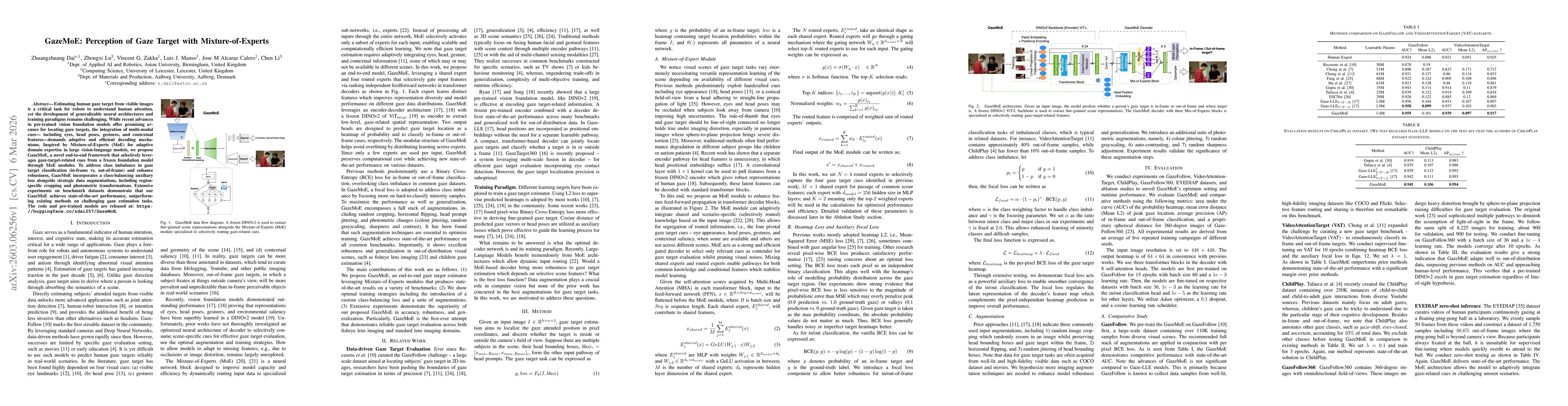 Thumbnail for GazeMoE: Perception of Gaze Target with Mixture-of-Experts
