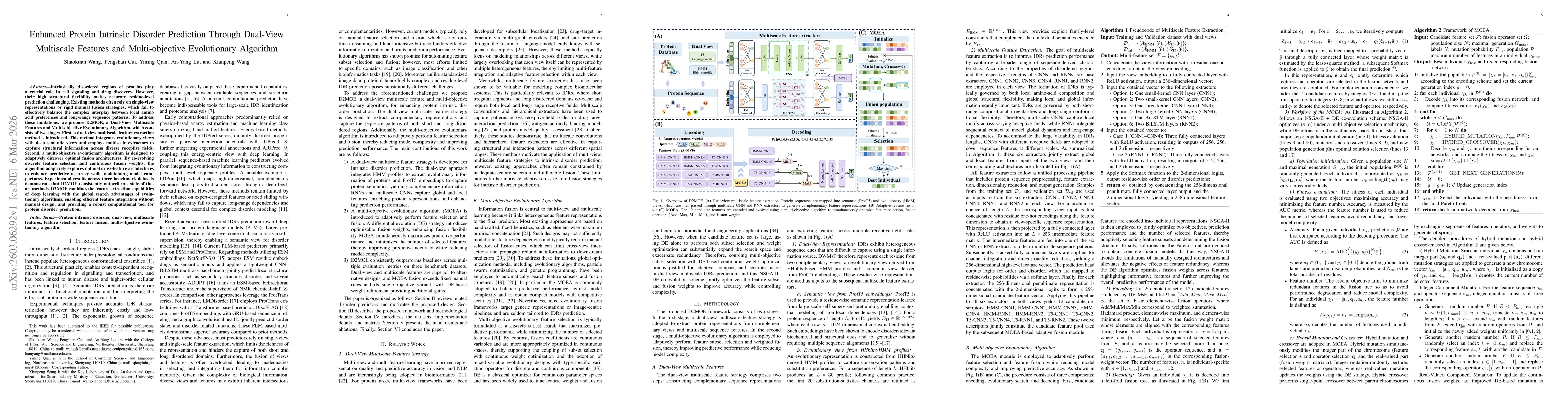 Thumbnail for Enhanced Protein Intrinsic Disorder Prediction Through Dual-View Multiscale Features and Multi-objective Evolutionary Algorithm