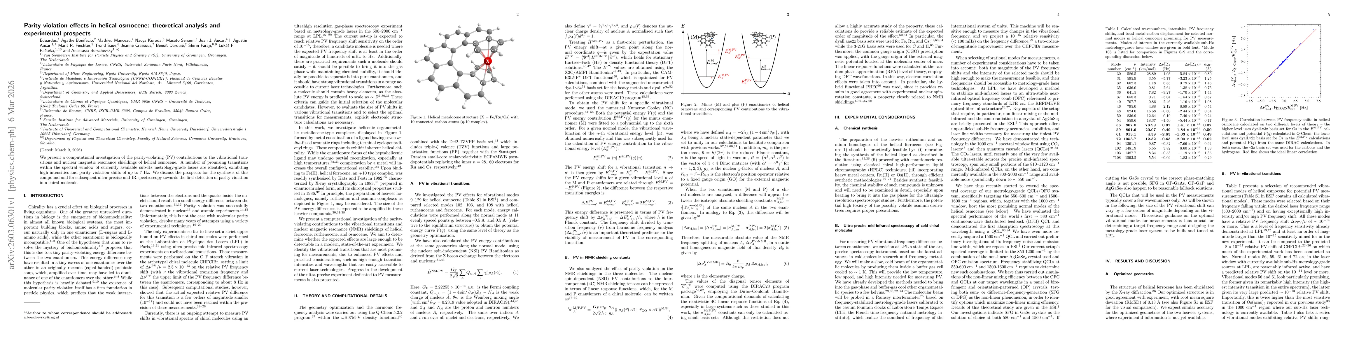 Thumbnail for Parity violation effects in helical osmocene: theoretical analysis and experimental prospects
