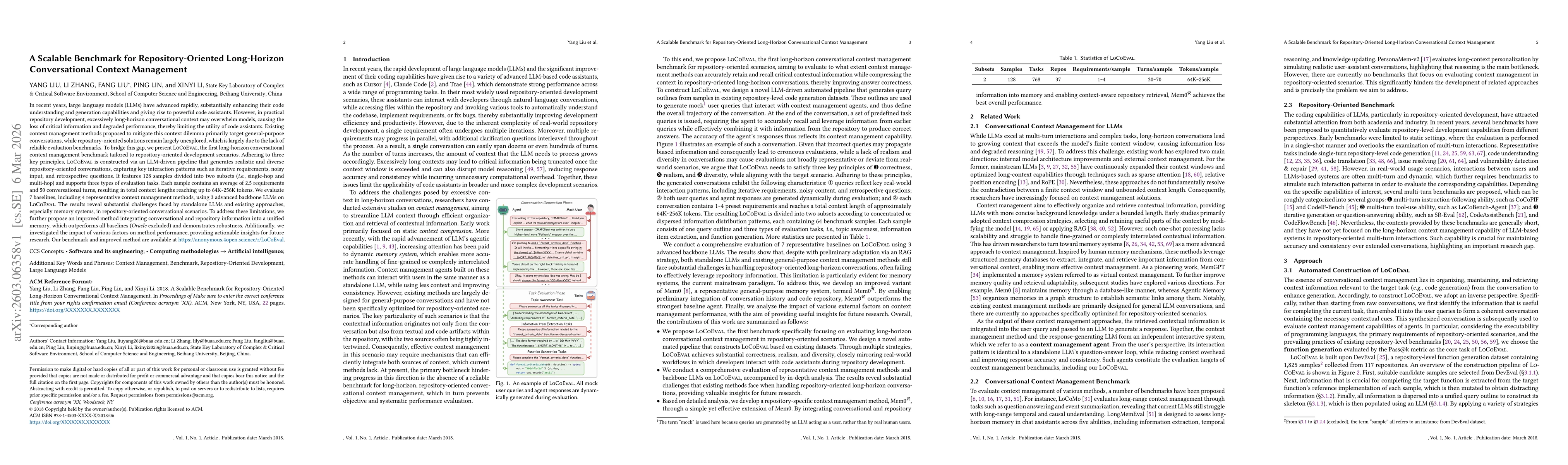 Thumbnail for A Scalable Benchmark for Repository-Oriented Long-Horizon Conversational Context Management