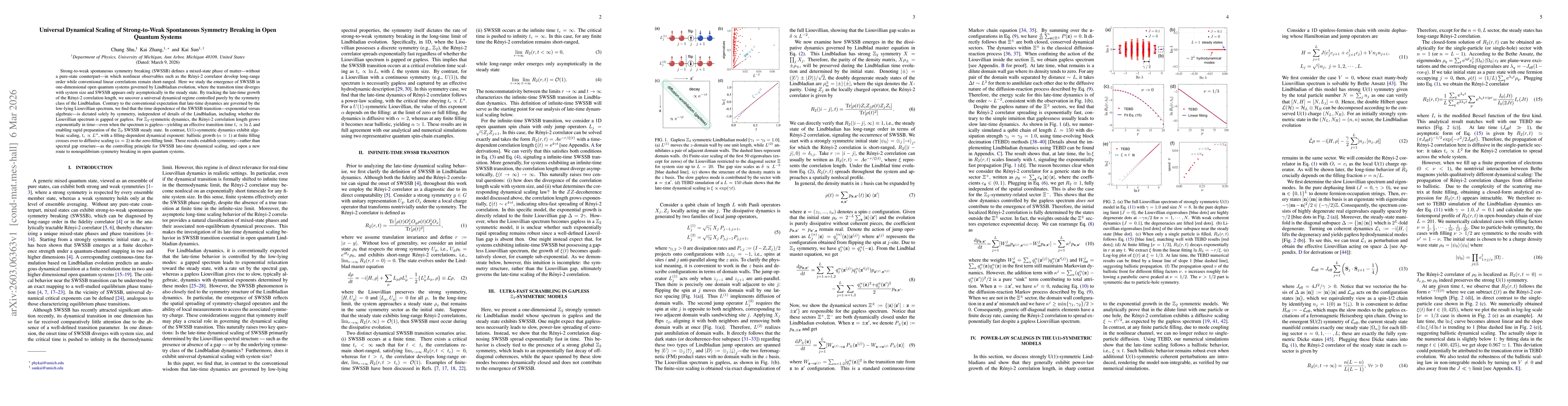 Thumbnail for Universal Dynamical Scaling of Strong-to-Weak Spontaneous Symmetry Breaking in Open Quantum Systems